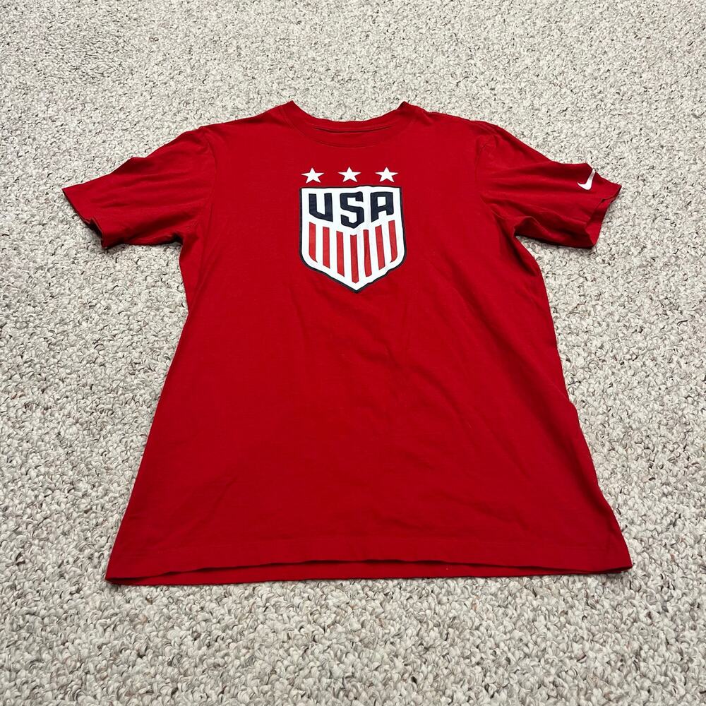Nike USA Mens National Soccer Tee S Red Athleisure Gym Workout Casual Gym